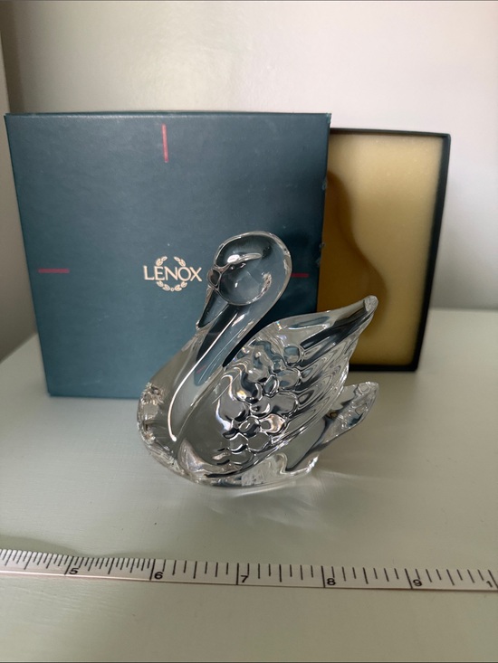 Lenox Other - Vintage Lenox Clear Crystal Swan Figurine - Clear